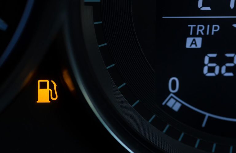 Low fuel indicator in car